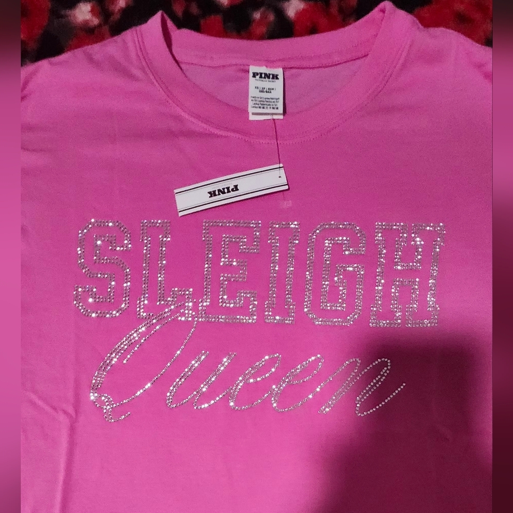 PINK Campus Cotton  Long Sleeve Graphic Tee Size XS NWT - Picture 2 of 8